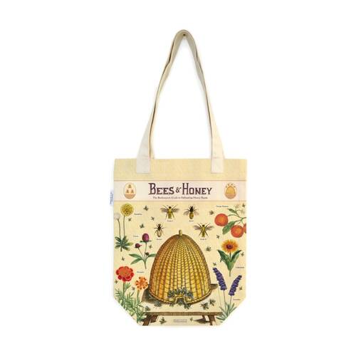 Cavallini Tote Bag Bee Vintage Beekeeping Design Natural Cotton 33x40cm