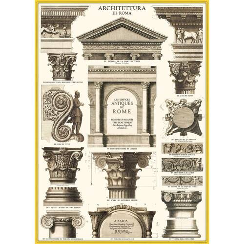 Cavallini Poster Gift Wrap Architecture Vintage Classic Design 50x70cm