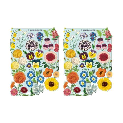2PK Cavallini Poster Gift Wrap Paper Vintage Artwork English Garden 50x70cm
