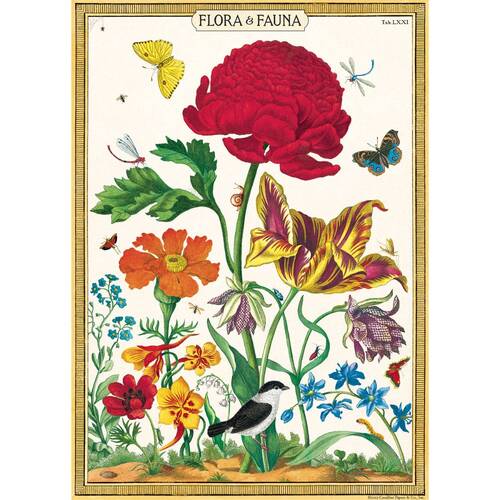 Cavallini Poster Gift Wrap Paper Vintage Artwork Flora & Fauna 50x70cm