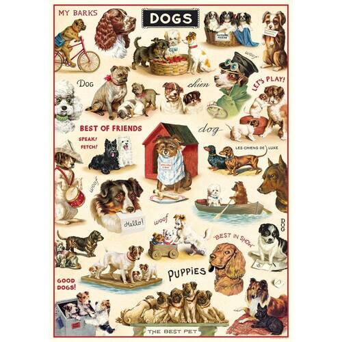 Cavallini Poster Gift Wrap Vintage Dog 2 Classic Canine 50x70cm