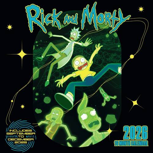 Cartoon Network Rick and Morty 2026 Square Wall Calendar Room Decor 30x30cm