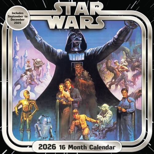 Star Wars Classic 2026 Square Wall Calendar Room Decor 30x30cm