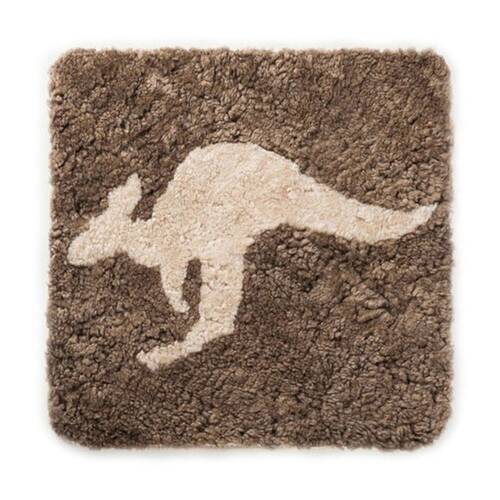 Huxford Grove Shorn Sheepskin Cushion Cover Kangaroo 45x45cm Sahara
