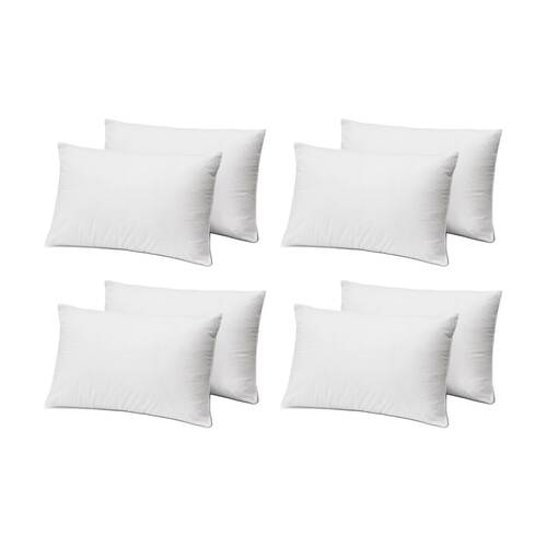 4x 2pc Crestell Easy Wash Allergy Sensitive Pillow Set Medium Support