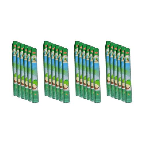 24PK HEM Home Fragrance Scented Smelling Incense Sticks Packet Set Coconut