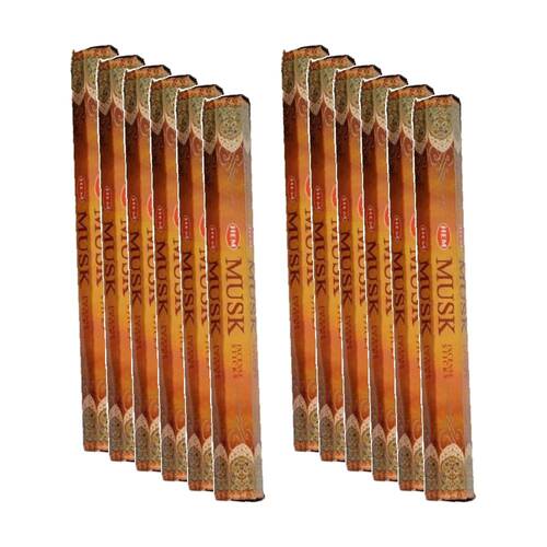 12PK HEM Home Fragrance Scented Smelling Incense Sticks Packet Set Musk