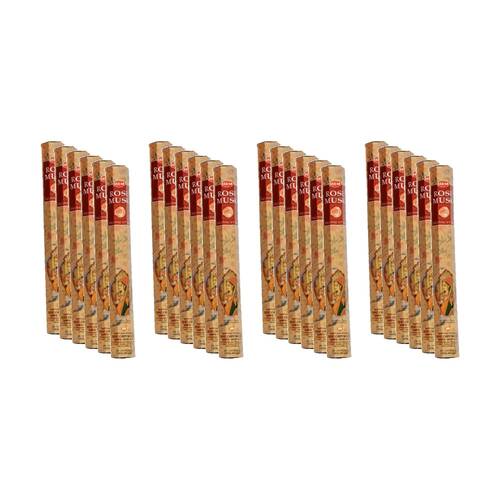 24PK HEM Home Fragrance Scented Smelling Incense Sticks Packet Set Rose Musk