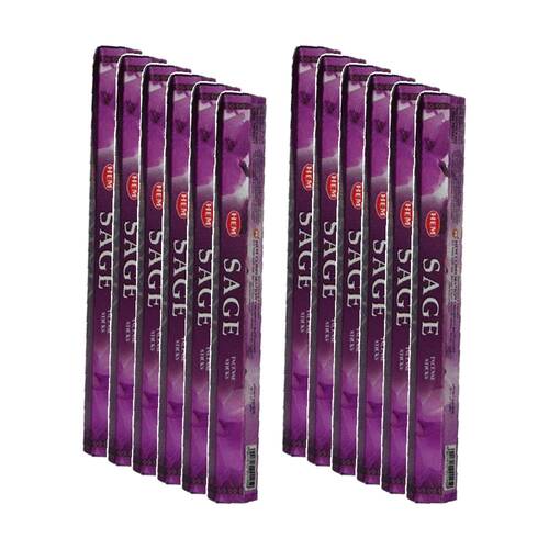 12PK HEM Home Fragrance Scented Smelling Incense Sticks Packet Set Sage