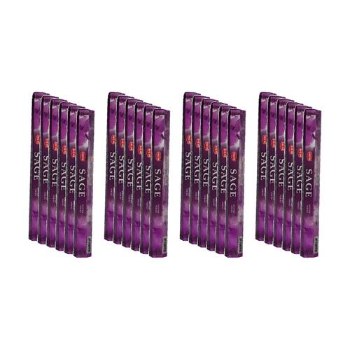 24PK HEM Home Fragrance Scented Smelling Incense Sticks Packet Set Sage