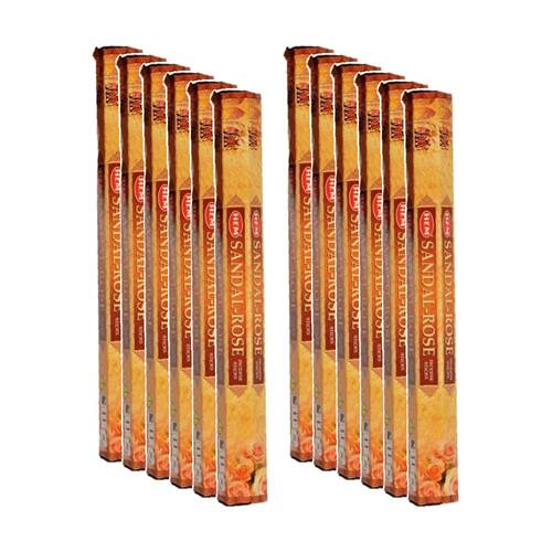 12PK HEM Home Fragrance Scented Smelling Incense Sticks Packet Set Sandal Rose