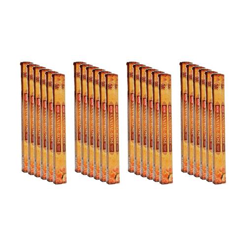 24PK HEM Home Fragrance Scented Smelling Incense Sticks Packet Set Sandal Rose