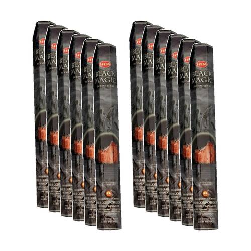 12PK HEM Home Fragrance Scented Smelling Incense Sticks Packet Set Black Magic
