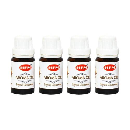 4PK HEM Home Fragrance Scented Smelling Oil Bottle 10ml Mystic Cinnamon