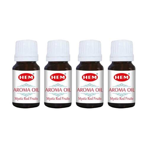 4PK HEM Home Fragrance Scented Smelling Oil Bottle 10ml Mystic Red Fruits