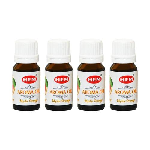 4PK HEM Home Fragrance Scented Smelling Oil Bottle 10ml Mystic Orange