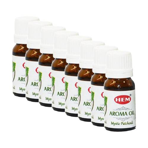 8PK HEM Home Fragrance Scented Smelling Oil Bottle 10ml Mystic Patchouli