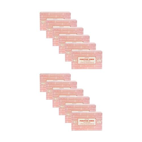 12PK Satya Home Fragrance Scented Incense Sticks Packet Set 15gm Positive Vibes