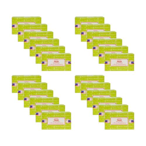 24PK Satya Home Fragrance Scented Incense Sticks Packet Set 15gm Tulsi