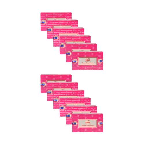12PK Satya Home Fragrance Scented Incense Sticks Packet Set 15gm Rose