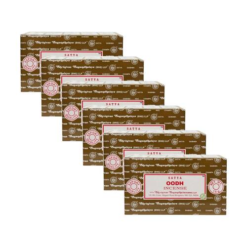 6PK Satya Home Fragrance Scented Incense Sticks Packet Set 15gm Oodh