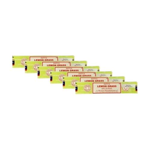 6PK Satya Home Fragrance Scented Incense Sticks Packet Set 15gm Lemon Grass