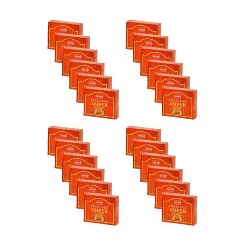 24x 10pc HEM Home Fragrance Scented Incense Cones Packet Set Precious Amber