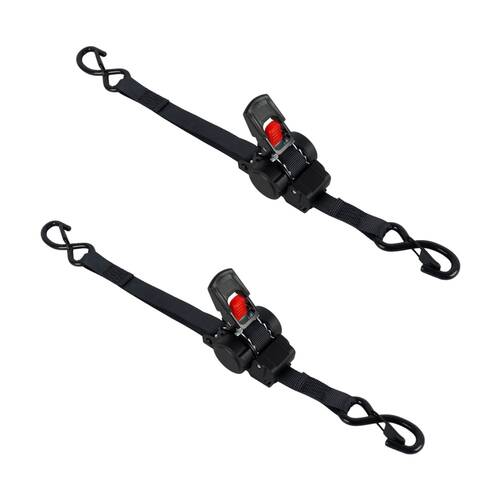 2pc Wildtrak Heavy-Duty Retractable Ratchet Tie Down Straps 3.5m