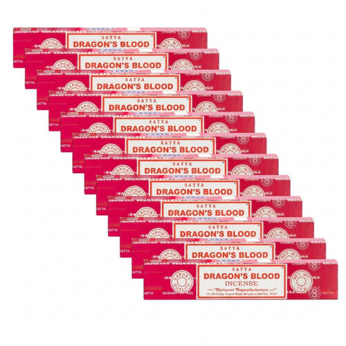 12PK Satya Home Fragrance Scented Incense Sticks Packet Set 15gm Drag Blood