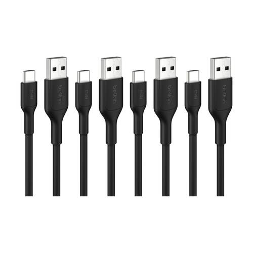 4PK Belkin BoostCharge USB-A to USB-C Charging Cable Universally Compatible 15cm