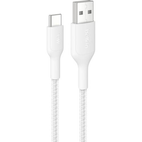 Belkin BoostCharge Pro Braided USB-A to USB-C Charging Cable 1m White