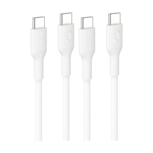 2PK Belkin BoostCharge USB-C to C 60W Charge Cable Universally Compatible 1m Wh
