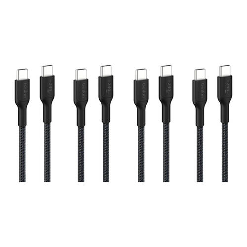 4PK Belkin BoostCharge Pro 240W Braided USB-C to C Charging Cable 1m Black