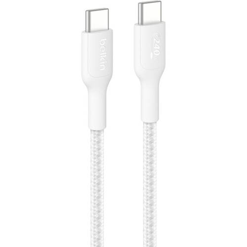 Belkin BoostCharge Pro 240W Braided USB-C to C Charging Cable 2m White