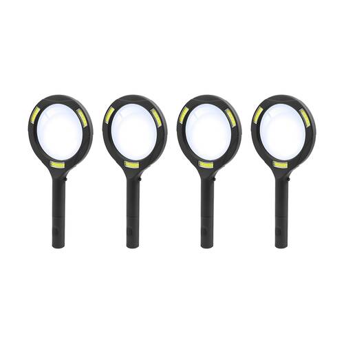 4PK Camelion HD Magnifying Glass W/ 120 Lumens Light 5x Magnification