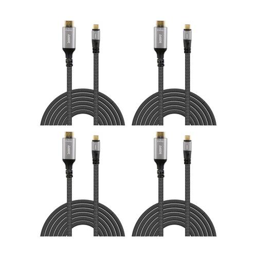 4PK Laser USB-C 3.1 To HDMI 4K Video Output Braided Durable Cable 2m Grey