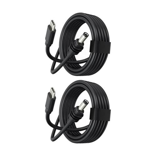2PK Laser ChargeCore USB-C To DC 100W Starlink Mini Durable Cable 2m Black