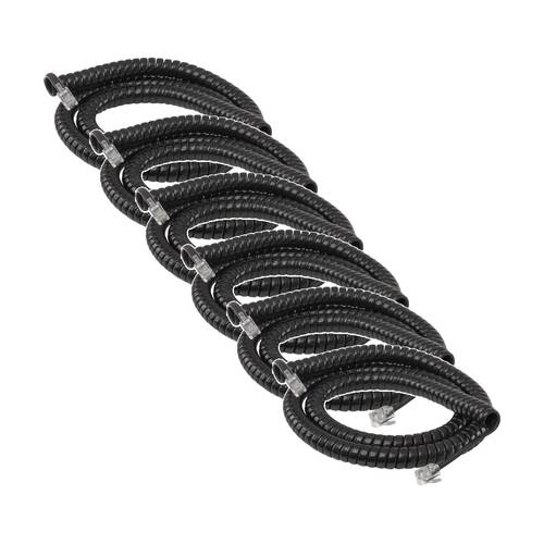 6PK 5M Black Handset Curly Cord Tel4502 Rj11 Telephone RJ11