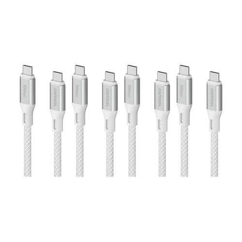 4PK Comsol USB-C To USB C10Gbps Fast Charge 60W Charging Cable White 1.2m