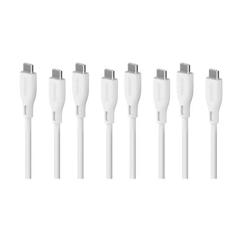 4PK Comsol USB-C To USB C Silicone Soft Data Transfer Charge Cable White 3m