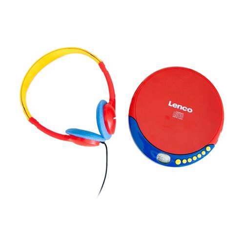 Lenco CD-021KIDS Kids Portable CD Player W/ Over Ear Headphones Multi Colour