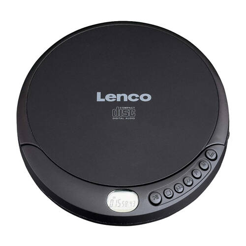 Lenco CD-200 CD/MP3 Player W/ In-Ear Wired Earphones & Anti-Shock Protection Blk