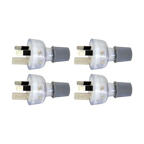 4PK Hpm 3 Pin 15A Plug Top Clear Power Electrical Outlet Connector Plastic