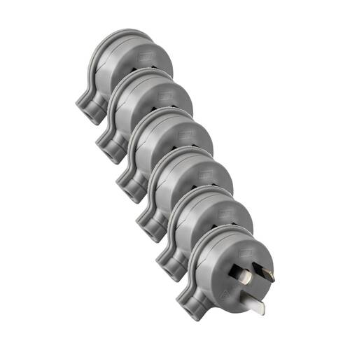 6PK Hpm 3 Pin Flat Plug Top Grey Side Entry Low Profile Electrical