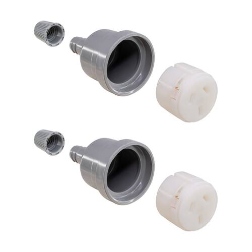 2PK Hpm 10A Extension Lead Socket Clear 3 Pin 10Amp HPM