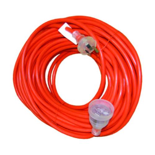 Cleanstar 15m Extension Lead 15 Amp W/ Illuminated Socket & 10 Plug Orange