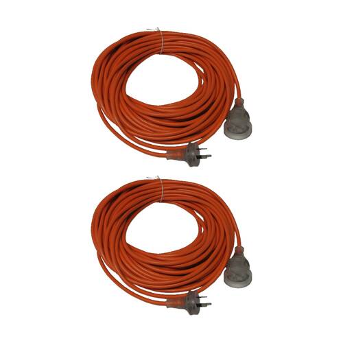 2PK Cleanstar Power Extension Lead 20 Metre 10 Amp Orange Illuminated Socket