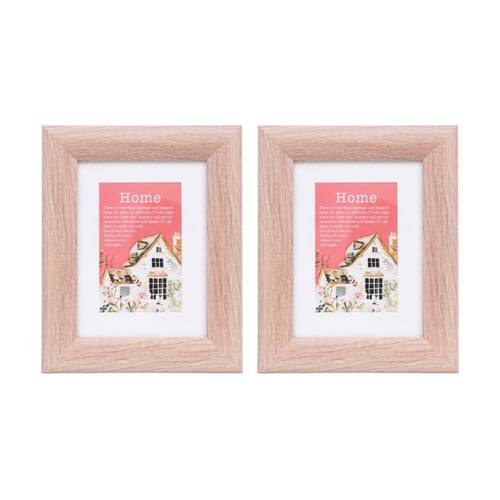 2PK Cottage Grove Wooden Frame 4x6 Plexi-Glass Window Tan Red 27x22x2cm