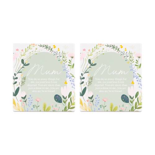 2PK Cottage Grove Mum Verse Ceramic Embossed Multi-Colour 12x14x1cm