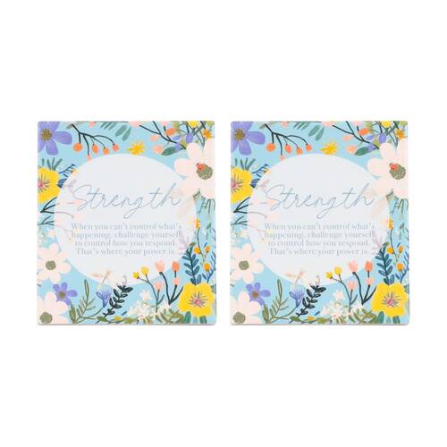 2PK Cottage Grove Strength Verse Ceramic Embossed Multi-Colour 12x14x1cm